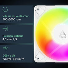 画像をギャラリービューアに読み込む, ARCTIC 高静圧 120mmケースファン「P12 Pro Reverse A-RGB (White)」