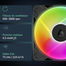 画像をギャラリービューアに読み込む, ARCTIC  高静圧　120mmケースファン「P12 Pro Reverse A-RGB PST(Black)」
