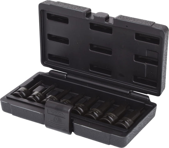 1/2" Impact bit socket set for TX screws 8 pcs T30-T80
