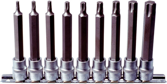 3/8" Bit socket set TX long 9 pcs T20-T60