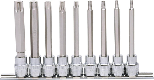 3/8" CHROMEplus Bit socket set TX long 9 pcs T20-T60