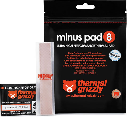 ドイツ Thermal Grizzly minus pad 8 オーバークロッカー向け高性能サーマルパッド2枚入り TG-MP8-120-20-05-2R