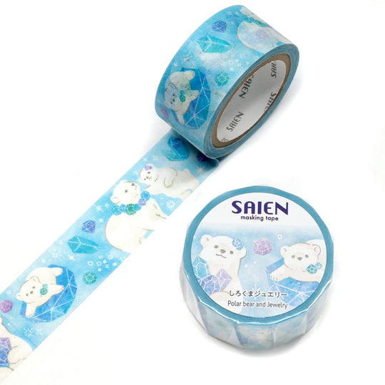 SAIEN マスキングテープ しろくまジュエリー 20mm×7m UR-4046