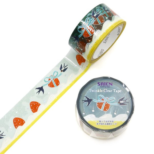 《SAIEN》Twinkle Clear Tape?ホログラム箔 Brought by a swallow HR-1029
