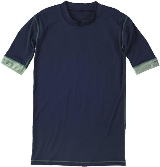 ■ムッシュ 心地よくスイングできるメンズ半袖UVカットアンダー ：男-L ：Oネイビー BR10020-M-L