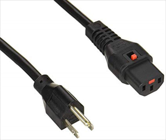 エイム電子  抜け防止 ロック電源ケーブル　NEMA5-15P/IEC-C13 Lock　1m　電気定格：12A/125V　PSE対応  APW12-5-15/C13LK-01