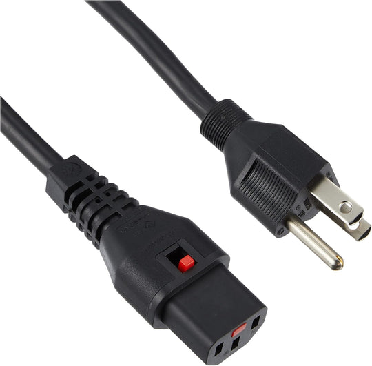 エイム電子  抜け防止 ロック電源ケーブル　NEMA5-15P/IEC-C13 Lock　2m　電気定格：12A/125V　PSE対応  APW12-5-15/C13LK-02