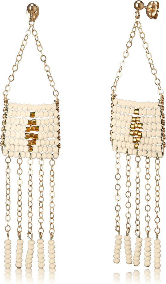 OIPI0 - Diamond Pendant 5 Tassel Earrings