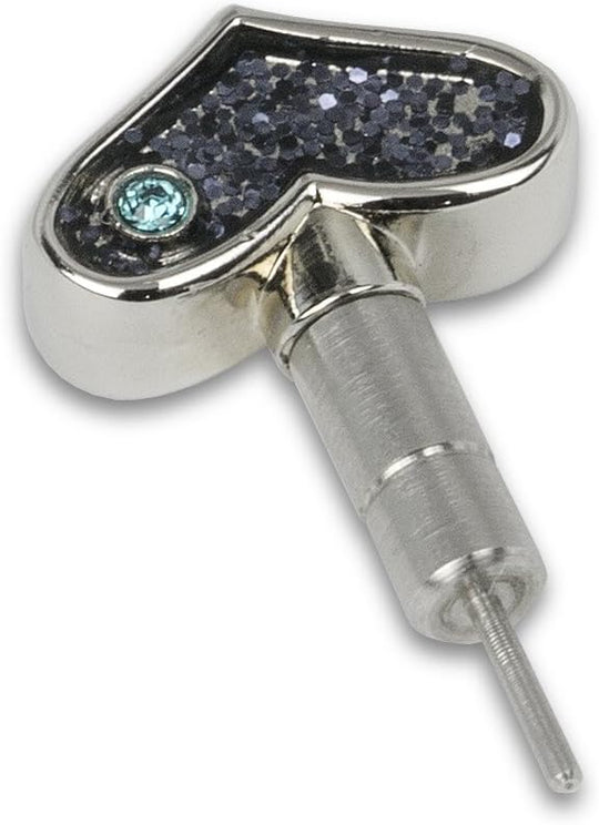 Deff Glitter Jack pierce with sim pin Heart/Blue Zircon　DAA-JPMGH-BK