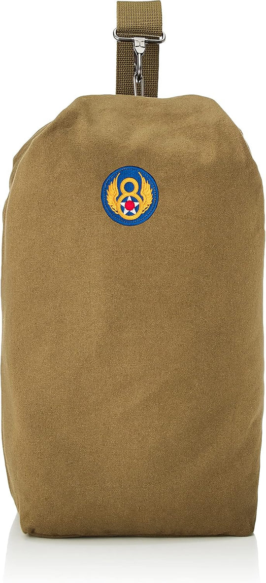 F-STYLE アメリカ軍紋章刺繍ワッペン付き コットンキャンパス 容量20L ダッフルバッグ　F-SD010402?オリーブ/ARMYAIRFORCE8th