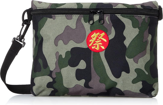 F-STYLE 漢文字刺?ワッペン付 撥水加工 迷彩柄サコッシュ