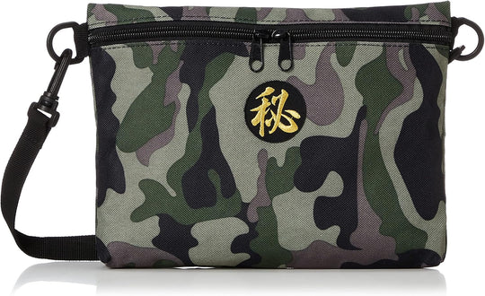 F-STYLE 漢文字刺?ワッペン付 撥水加工 迷彩柄サコッシュ