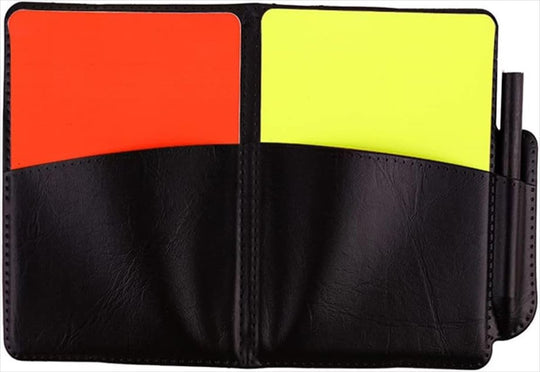 審判カード 警告カード サッカー 審判用品 イェローカード 赤と黄色のカード レコード紙 ５枚 鉛筆１本 審判用品セット