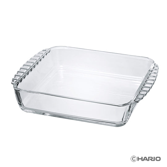 HARIO(ハリオ) 耐熱ガラス製 スクエア皿 2000mL BUONO kitchen グラタン皿 日本製 クリア HKOZ-200-BK