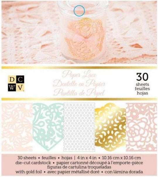 Die Cuts With A View  Miscellaneous - DCWV - Stacks - 4 x 4 - Specialty - Paper Lace - 30 Sheets CP-012-00673