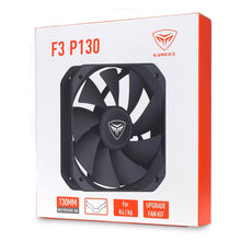 画像をギャラリービューアに読み込む, PCCooler 130mmケースファン K4-BK / K6-BK対応デュアルファンキット 400~1600rpm「F3-P130-BK」120mm互換
