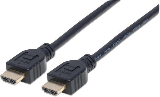 Manhattan インウォール CL3 高速 HDMI ケーブル & イーサネット HEC ARC 3D 4K HDMI (オス) - (オス) シールド加工 Black(ブラック） 3 m (10 ft.) 353946