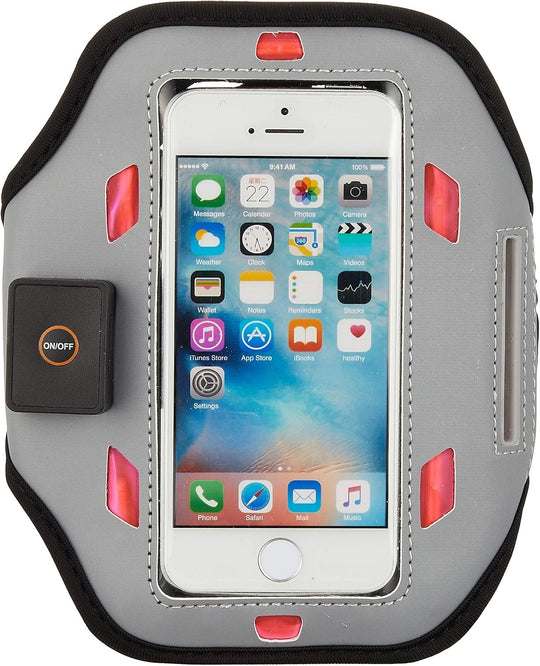 ■MYBAT iPhone5s / iPhone5 スポーツアームバンド ピンク点滅ライト付き