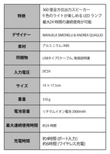 画像をギャラリービューアに読み込む, LEXON（レクソン） 360度全方位スピーカー内蔵大型LEDランプ MINA L AUDIO LH76
